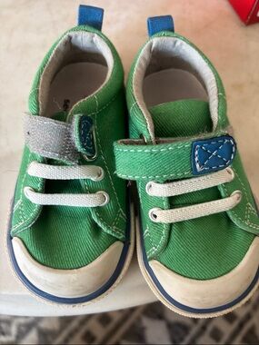 See Kai Run Green and Blue Toddler Sneakers